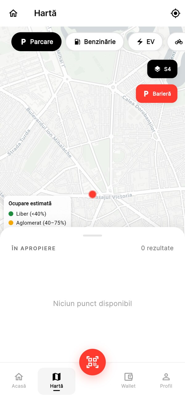 Hartă Tollvera — parcări, EV, benzinării